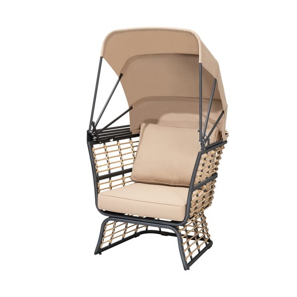 Béžové kovové zahradní křeslo Paros – Garden Pleasure-image-4
