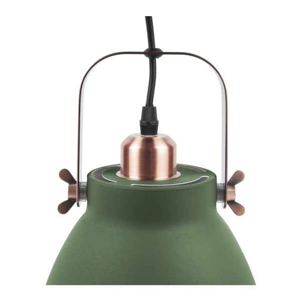 Zelené závěsné svítidlo s detaily v měděné barvě Leitmotiv Mingle, ⌀ 21 cm-image-2