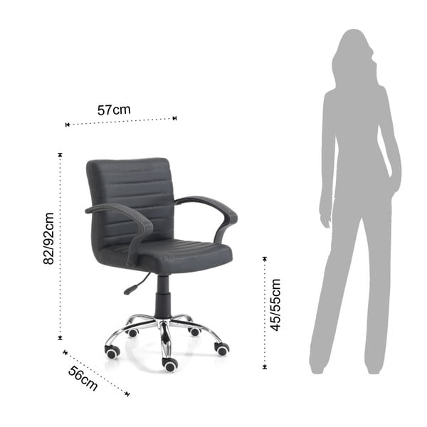 Černá kancelářská židle na kolečkách Tomasucci Pany-image-2