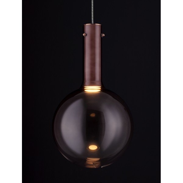 Hnědé skleněné LED stmívatelné závěsné svítidlo ø 25 cm Nostos – Nova Luce-image-1