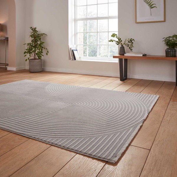 Světle šedý pratelný koberec z recyklovaných vláken 120x170 cm Flores – Think Rugs-image-2