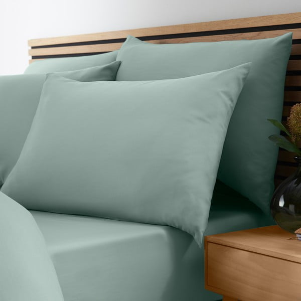 Zelené napínací prostěradlo 135x190 cm So Soft Non-Iron – Catherine Lansfield-image-1