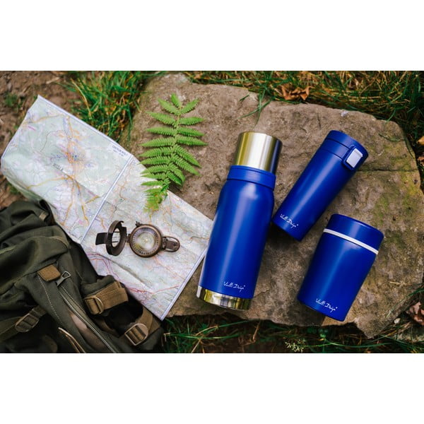 Tmavě modrý cestovní termohrnek Vialli Design Fuori, 400 ml-image-1