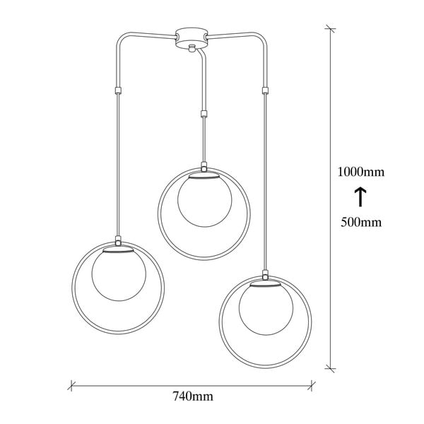 Černé kovové závěsné svítidlo Opviq lights Nazarios-image-3
