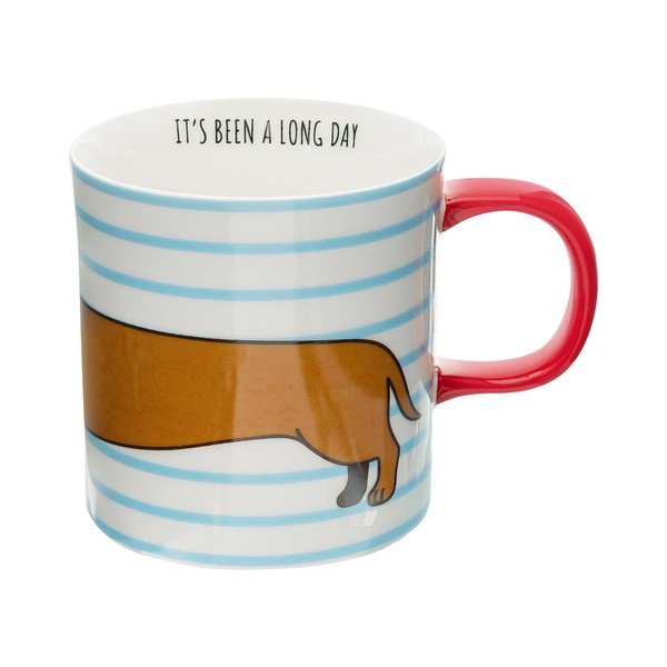Modro-hnědý porcelánový hrnek 300 ml Sausage Dog – Sass & Belle-image-3