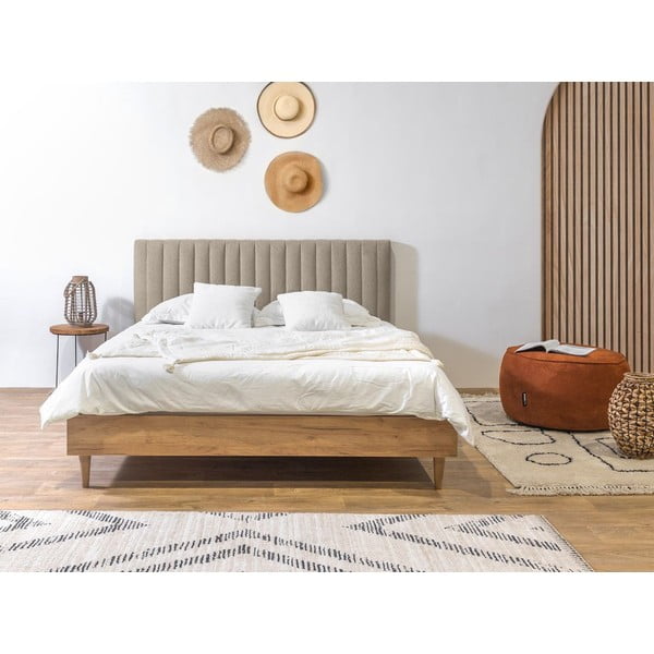 Béžová/přírodní dvoulůžková postel s roštem 180x200 cm Oceane – Bobochic Paris-image-2