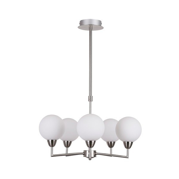 Závěsné svítidlo ve stříbrné barvě se skleněným stínidlem Logos – Candellux Lighting