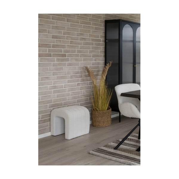 Bílý taburet z textilie bouclé Colma – House Nordic-image-3