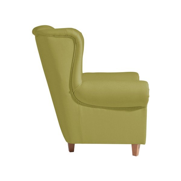 Zelené křeslo ušák z imitace kůže Max Winzer Vary Leather-image-2