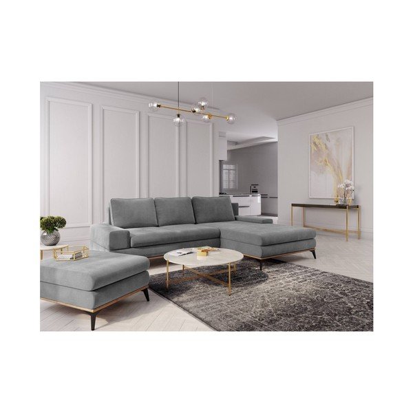 Šedá rozkládací rohová pohovka Windsor & Co Sofas Planet, pravý roh-image-1
