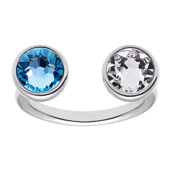 Prsten s modrým krystalem Swarovski GemSeller Helix