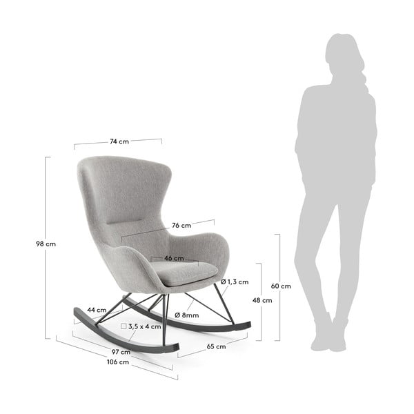 Šedé houpací křeslo Kave Home Valsa-image-4