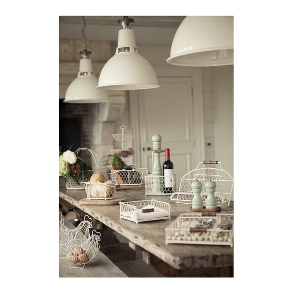 Bílý kovový košík T&G Woodware Provence, 29 x 21 cm-image-1