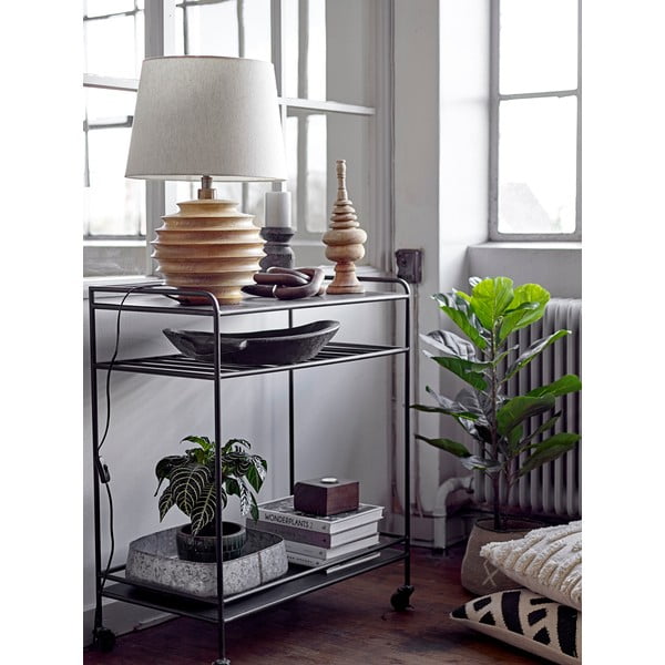 Stolní lampa v tmavě přírodní barvě s textilním stínidlem (výška 54 cm) Svale – Bloomingville-image-4