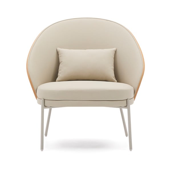 Béžové křeslo z imitace kůže Eamy – Kave Home