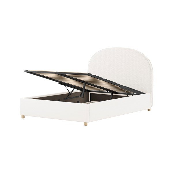 Bílá čalouněná dvoulůžková postel s úložným prostorem s roštem 140x200 cm Moon – Vipack-image-4