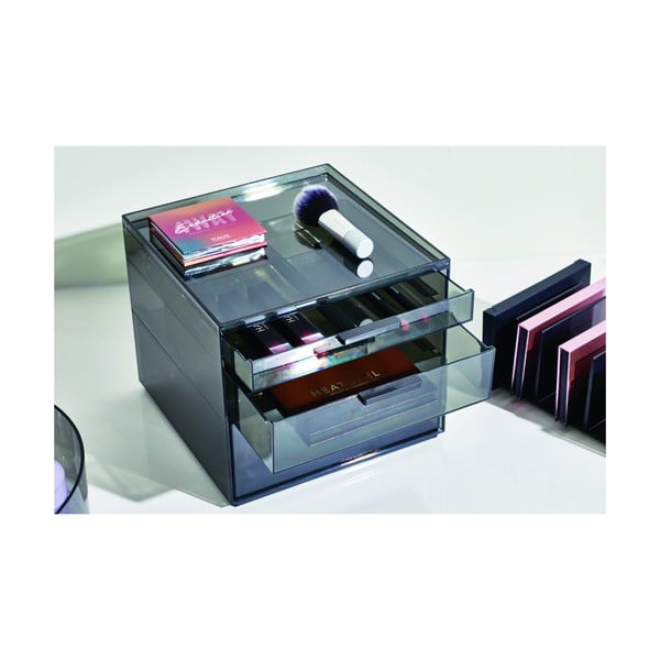 Matně černý koupelnový organizér na kosmetiku z recyklovaného plastu – iDesign-image-1