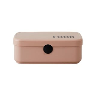 Růžový obědový box Design Letters FOOD, 18 x 11 cm