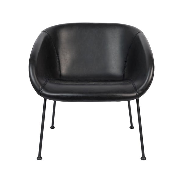 Černé křeslo z imitace kůže Zuiver Feston-image-2
