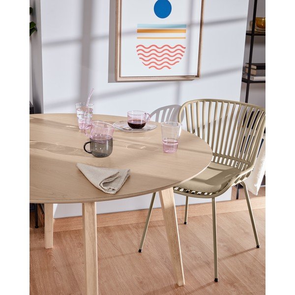 Béžová zahradní židle s ocelovou konstrukcí Kave Home Surpik-image-4