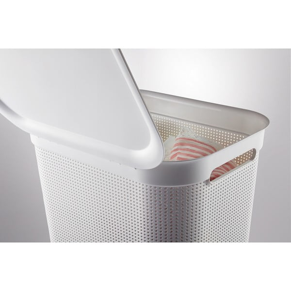 Bílý plastový koš na prádlo 50 l Brisen - Rotho-image-3