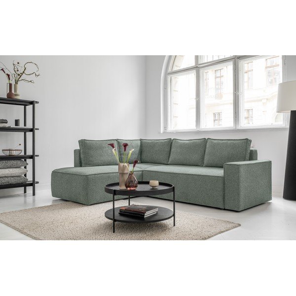 Světle zelená rozkládací rohová pohovka (levý roh) Brave Dave – Miuform-image-4