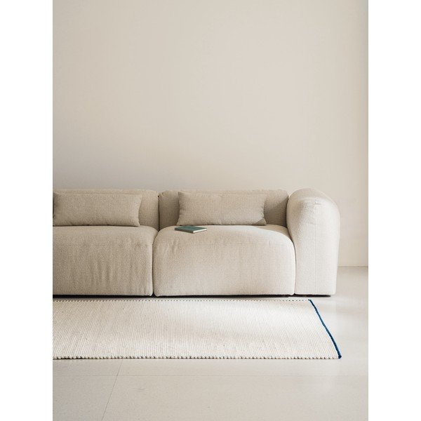 Modrý/béžový ručně tkaný vlněný běhoun 80x170 cm Lenu – noo.ma-image-4