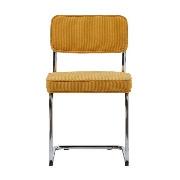 Žlutá manšestrová jídelní židle Rupert – Unique Furniture-image-3