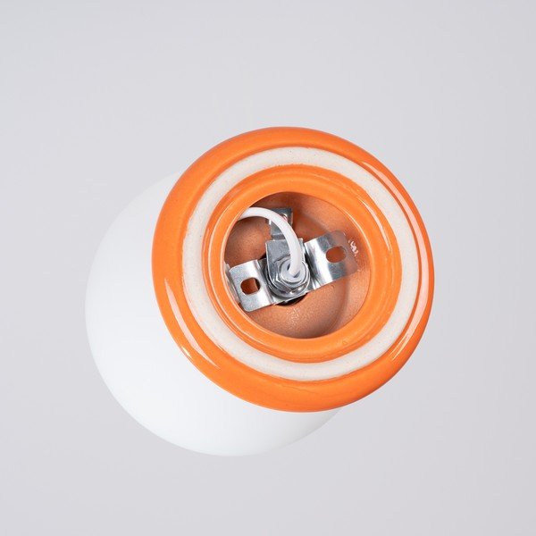 Oranžové keramické stropní svítidlo se skleněným stínidlem ø 12 cm Farsa – Sollux-image-4