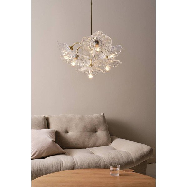 Skleněné stmívatelné závěsné svítidlo ve zlaté barvě ø 70 cm Nugget – Jotex-image-1