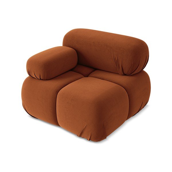 Oranžový sametový modul pohovky (levý roh) Lokua – Makamii-image-2