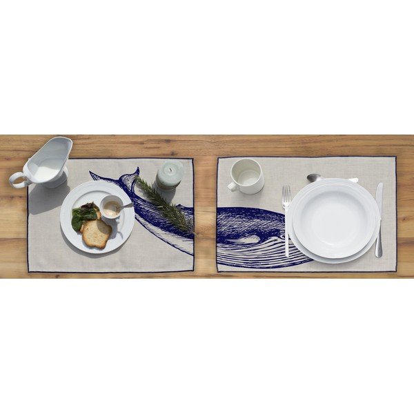 Sada 2 prostírání Madre Selva Blue Whale, 45 x 30 cm-image-1
