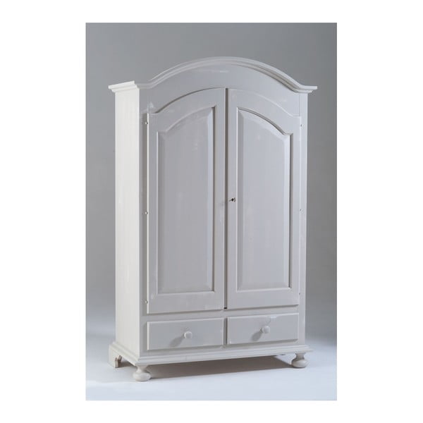 Bílá dvoudveřová dřevěná šatní skříň Castagnetti Nadine