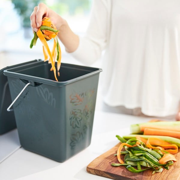 Tmavě zelená nádoba na kompostovatelný odpad 7 l Greenlije - Rotho-image-1