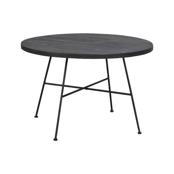 Černý konferenční stolek s deskou z borovicového dřeva Rowico Grafton, ø 70 cm-image-3