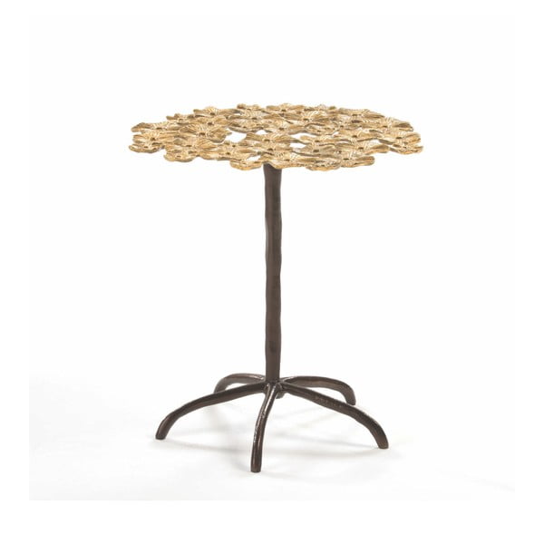 Odkládací stolek s deskou ve zlaté barvě Thai Natura, ⌀ 48 cm
