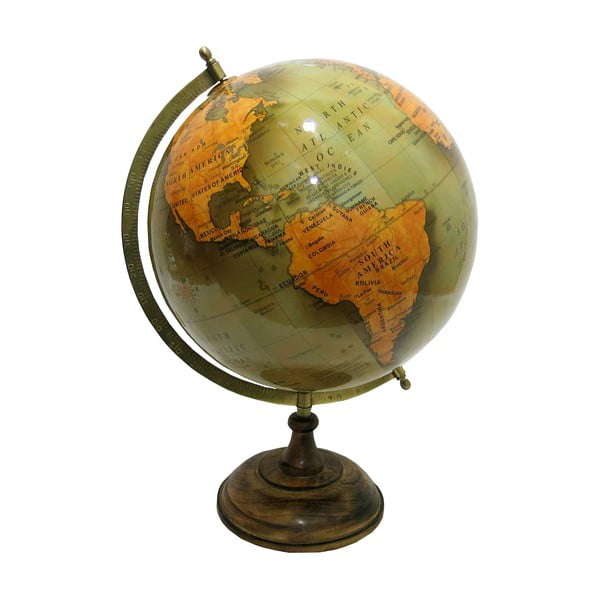 Dekorativní globus s dřevěným podstavcem a tělem z plastu Antic Line Globe, ø 30 cm