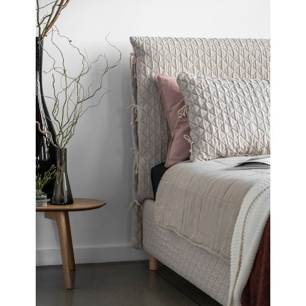 Béžová čalouněná jednolůžková postel s roštem 90x200 cm Sleepy Luna – Miuform-image-4