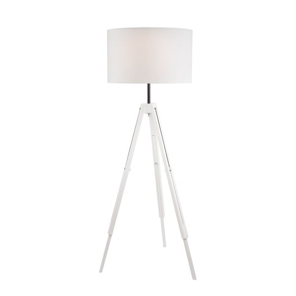 Bílá stojací lampa s textilním stínidlem, výška 110 cm Theo – LAMKUR