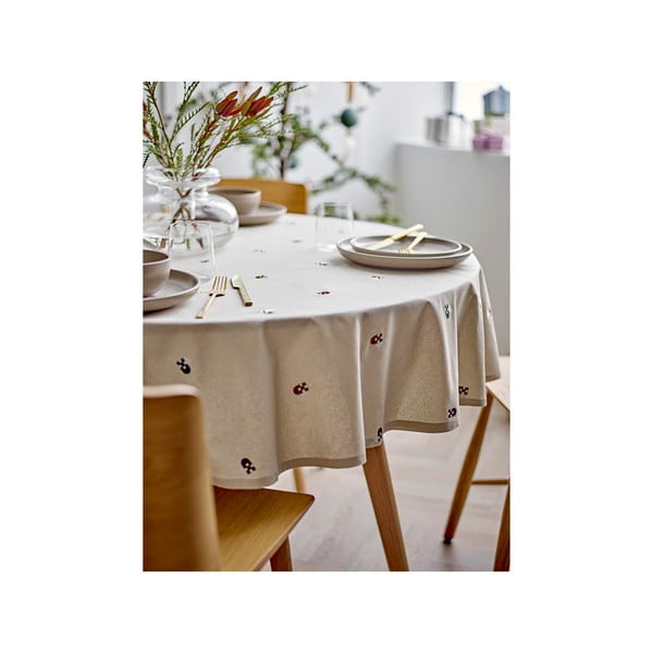 Bavlněný ubrus ø 180 cm Hearts Embloidery – Södahl-image-4