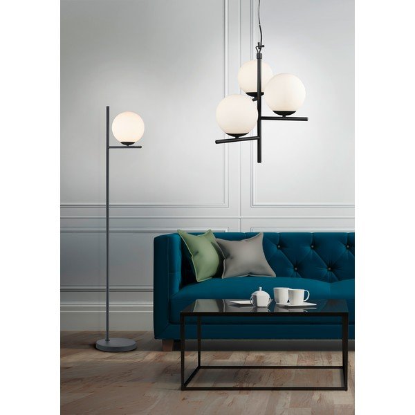 Matně černé závěsné svítidlo se skleněným stínidlem ø 40 cm Pure – Trio-image-4