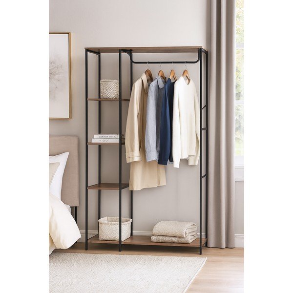 Černá ocelová předsíňová sestava 90x170x40 cm Aris – Bonami Essentials-image-1