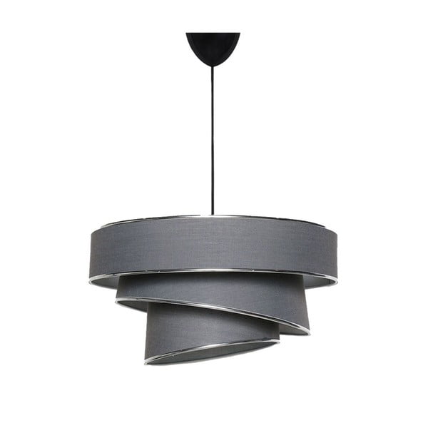 Závěsné svítidlo v antracitovo-stříbrné barvě s textilním stínidlem ø 40 cm Couper – Opviq lights