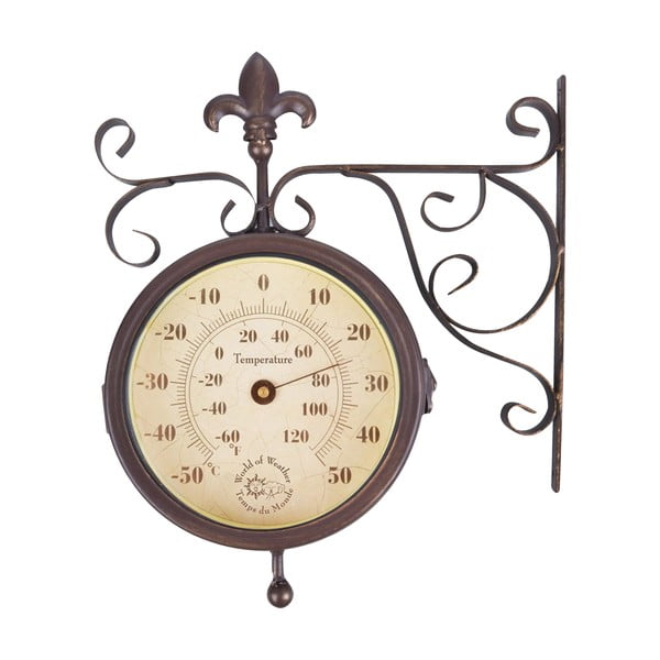 Venkovní nástěnné hodiny s teploměrem Esschert Design Rustic-image-3