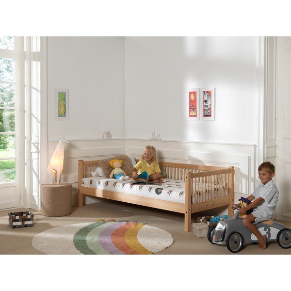 Dětská postel z bukového dřeva s roštem 90x200 cm v přírodní barvě Forrest – Vipack-image-4