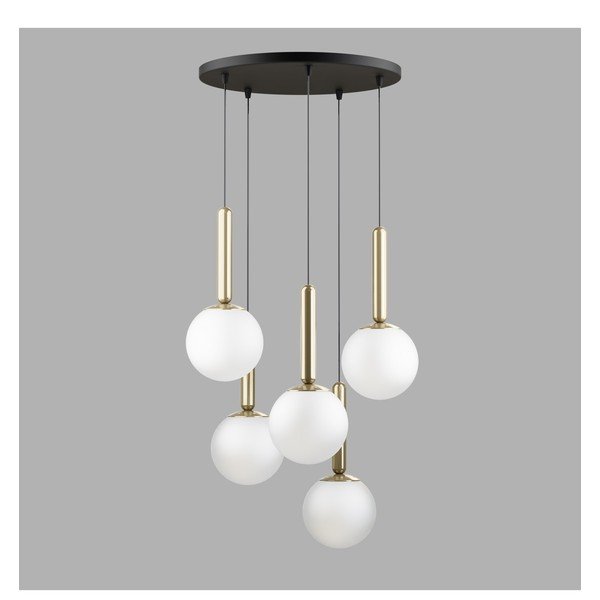 Závěsné svítidlo ve zlaté barvě se skleněným stínidlem ø 34 cm One – Squid Lighting-image-2