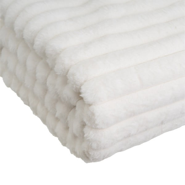 Bílá deka z mikroplyše 130x160 cm Fur Velvet – Casa Selección-image-3