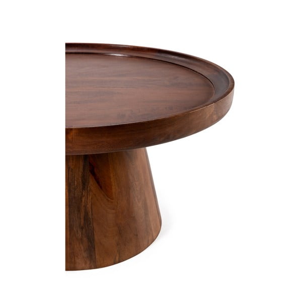 Tmavě hnědý kulatý konferenční stolek z mangového dřeva ø 80 cm Rose – MOME-image-3