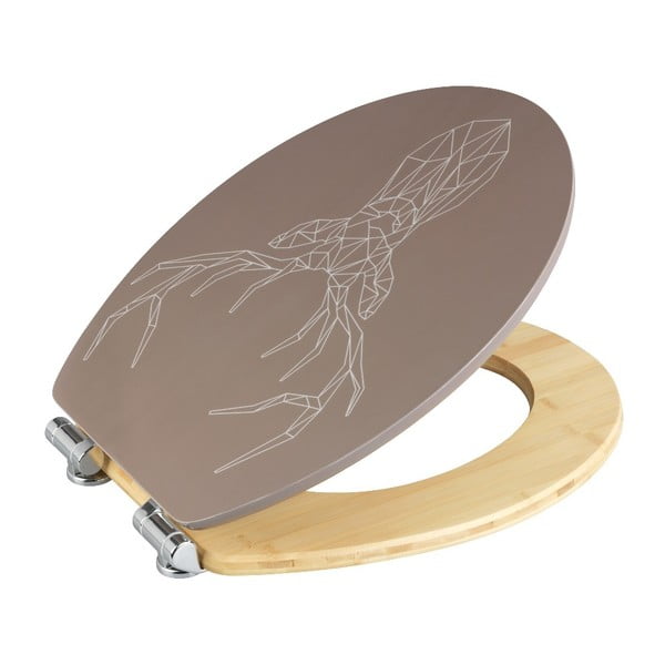 WC sedátko z bambusu a dřevovláknité desky Wenko Stag, 44 x 37,5 cm-image-1