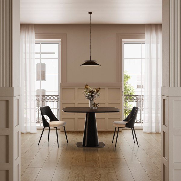 Černé/krémové čalouněné jídelní židle v sadě 2 ks Gilda – MOME-image-2